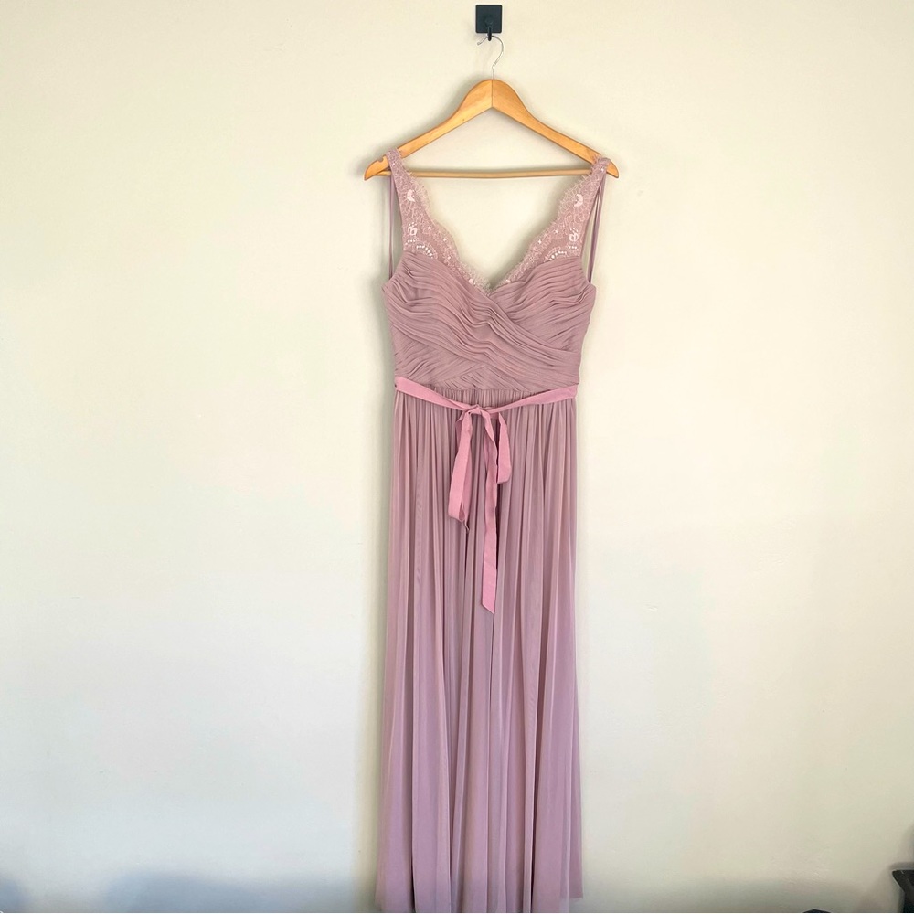 Hitherto Fleur Formal Dress Bridesmaid Cocktail Full Length Lace Dusty Pink